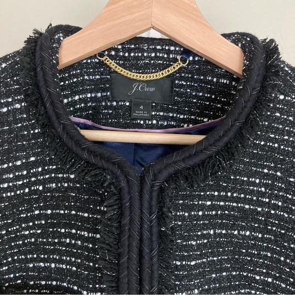 J. Crew Tweed Lurex Lady Coat with Braided Trim - Picture 3 of 8